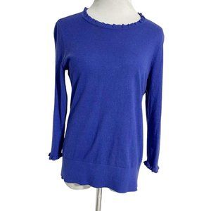 Kate Spade Blue Ruffle Trim Top